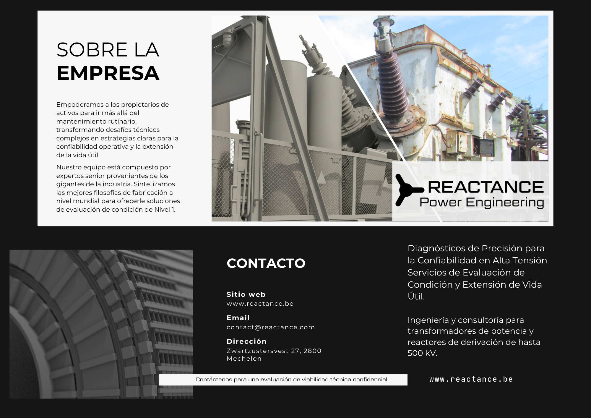 Portada del folleto de servicios